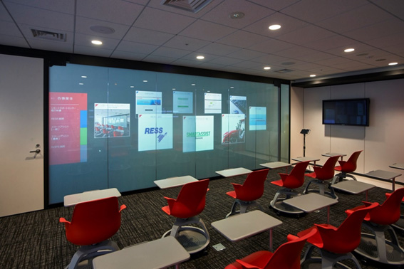 Presentation room for Yanmar’s latest undertakings and services