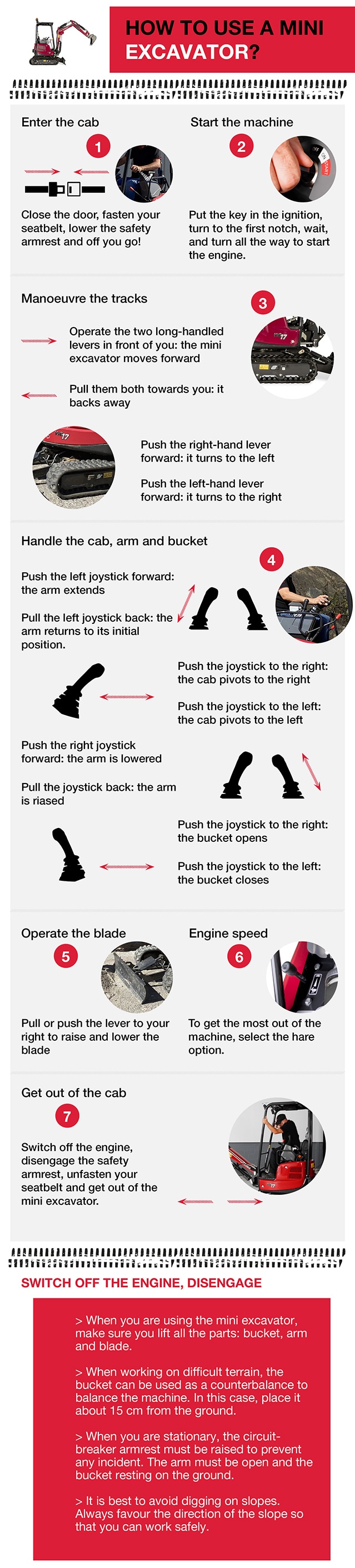 How to use a mini excavator?