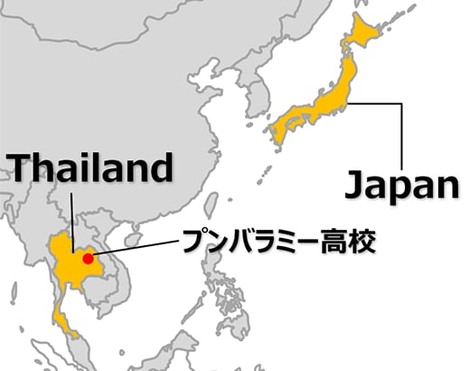 プンバラミー高校の位置を指し示す地図