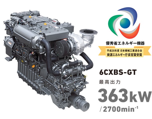 6CXBS-GT 最高出力363キロワット／2700毎分 優秀省エネルギー機器 平成25年度日本機械工業連合会 資源エネルギー庁長官賞受賞