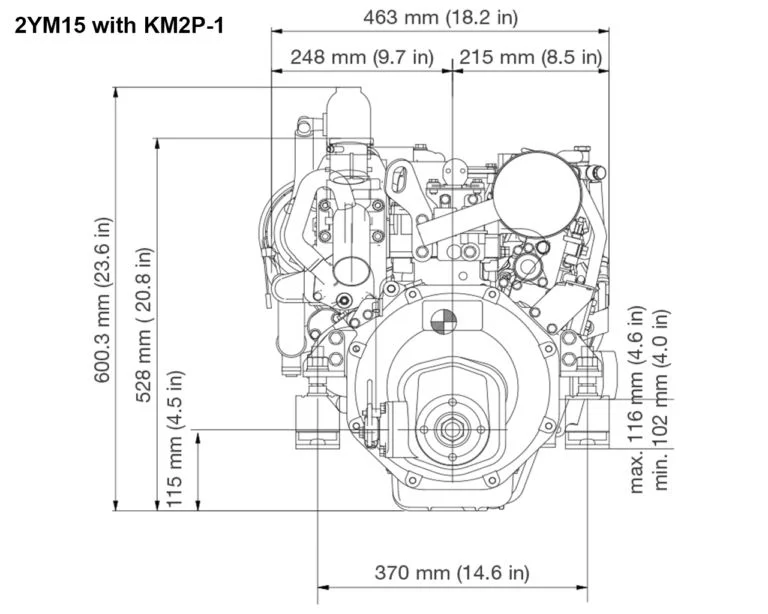 2YM15 with KM2P-1 rear drawing